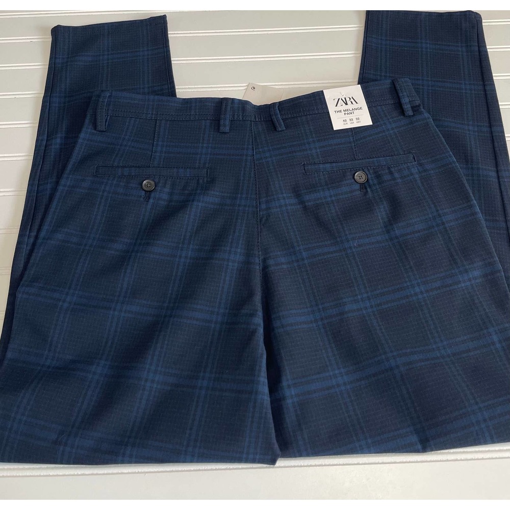 Zara The Melange Pant Plaid Mens Size 32 - Picture 8 of 11